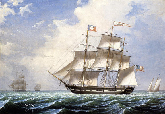  Fitz Hugh Lane The 'Matilda' under Sail - Canvas Art Print