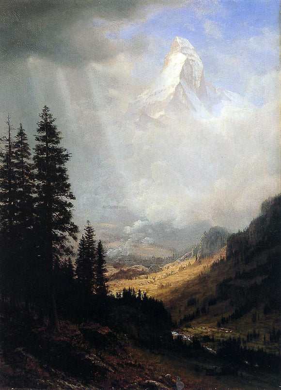  Albert Bierstadt The Matterhorn (also known as Valley of Zermatt, Switzerland) - Canvas Art Print