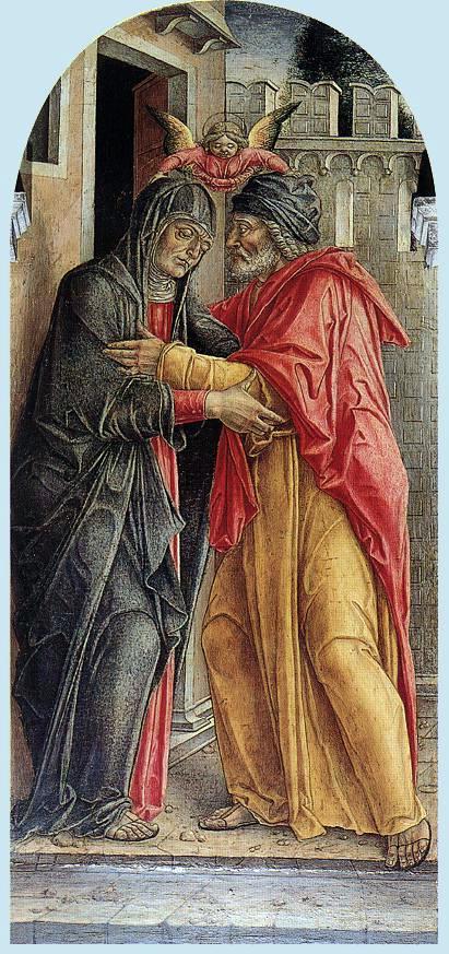  Bartolomeo Vivarini The Meeting of Anne and Joachim - Canvas Art Print