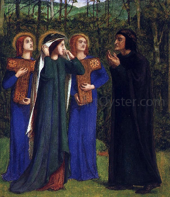  Dante Gabriel Rossetti The Meeting of Dante and Beatrice in Paradise - Canvas Art Print