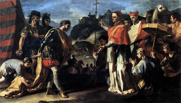  Francesco Solimena The Meeting of Pope Leo and Attila - Canvas Art Print