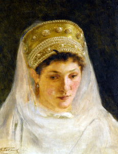  Viktor AlexeevichBobrov The Melancholy Bride - Canvas Art Print