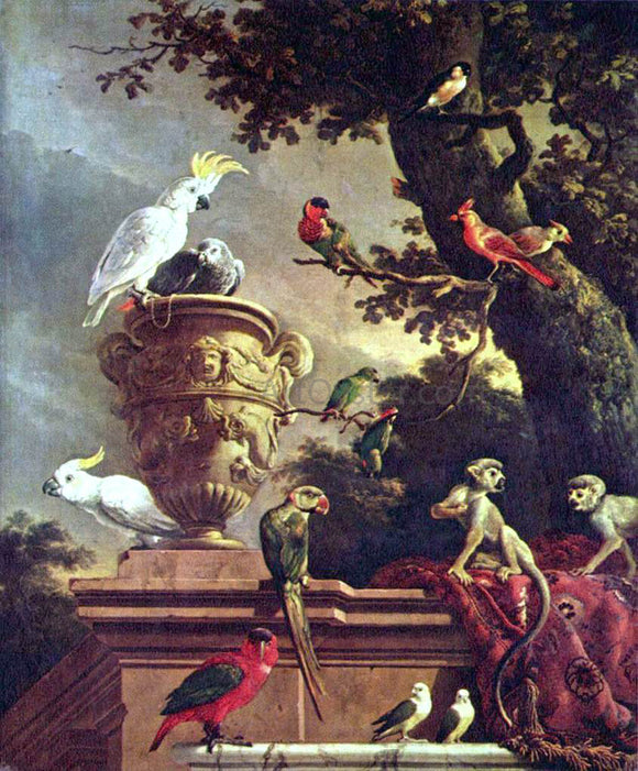  Melchior D'Hondecoeter The Menagerie - Canvas Art Print