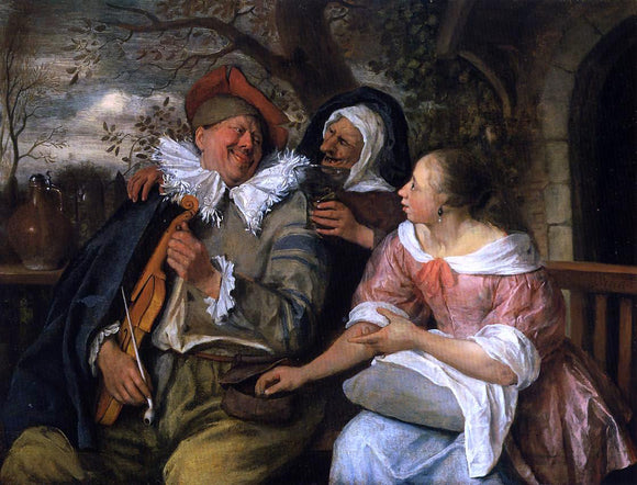  Jan Steen The Merry Threesom - Canvas Art Print