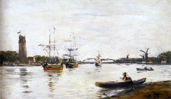  Eugene-Louis Boudin The Meuse at Dordrecht - Canvas Art Print