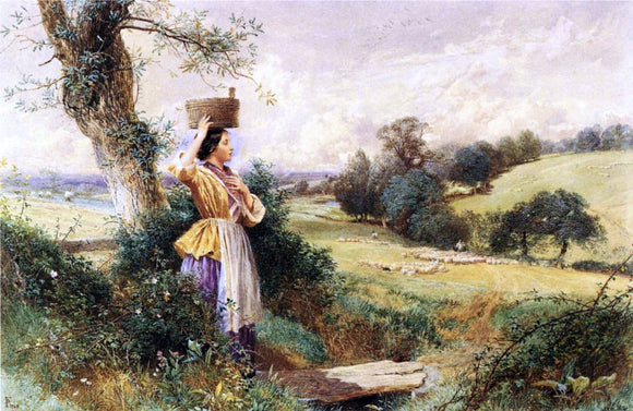  Myles Birket Foster The Milk-maid - Canvas Art Print