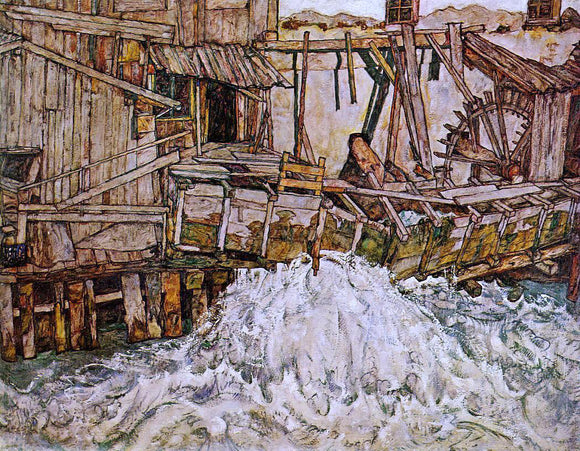  Egon Schiele A Mill - Canvas Art Print