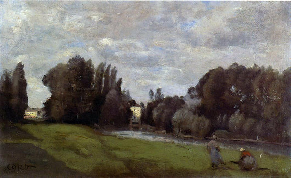  Jean-Baptiste-Camille Corot The Mill in the Trees - Canvas Art Print