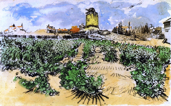  Vincent Van Gogh The Mill of Alphonse Daudet at Fontevieille - Canvas Art Print