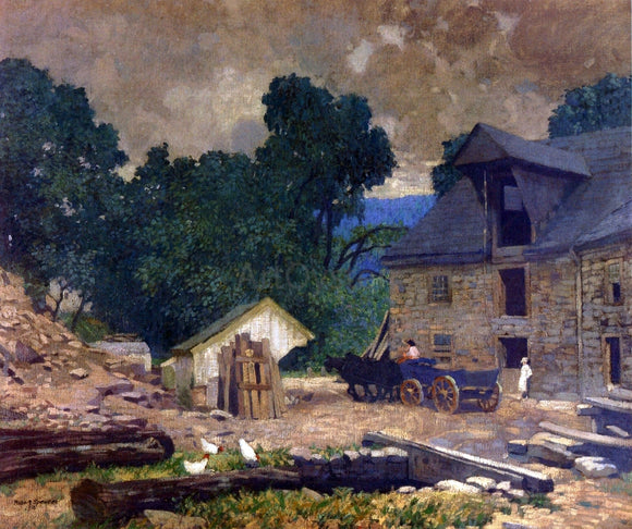  Robert Spencer The Mill Yard - Canvas Art Print