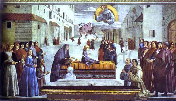  Domenico Ghirlandaio The Miracle of a Child - Canvas Art Print
