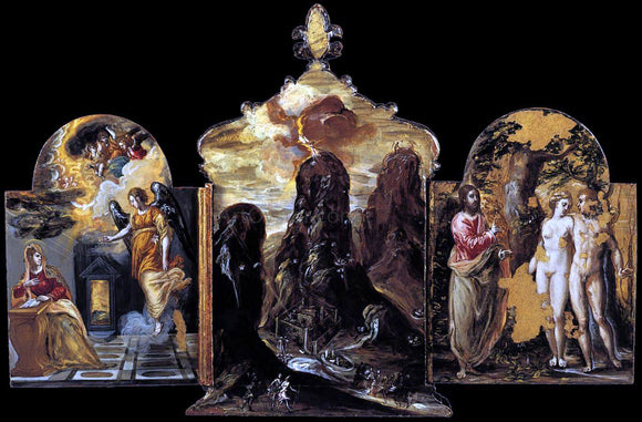  El Greco The Modena Triptych (back panels) - Canvas Art Print