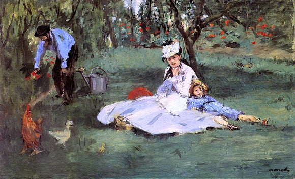  Edouard Manet The Monet Family in the Garden - Canvas Art Print