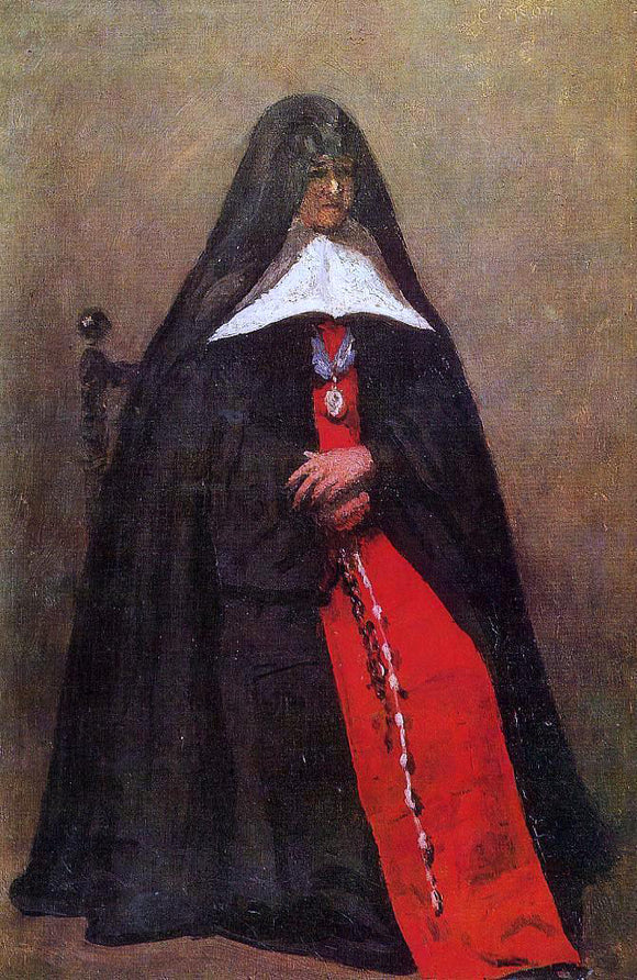  Jean-Baptiste-Camille Corot The Mother Superior of the Convent of the Annonciades - Canvas Art Print