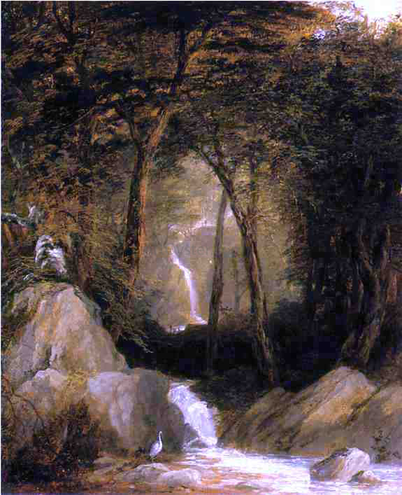  John Frederick Kensett The Mountain Stream - Canvas Art Print