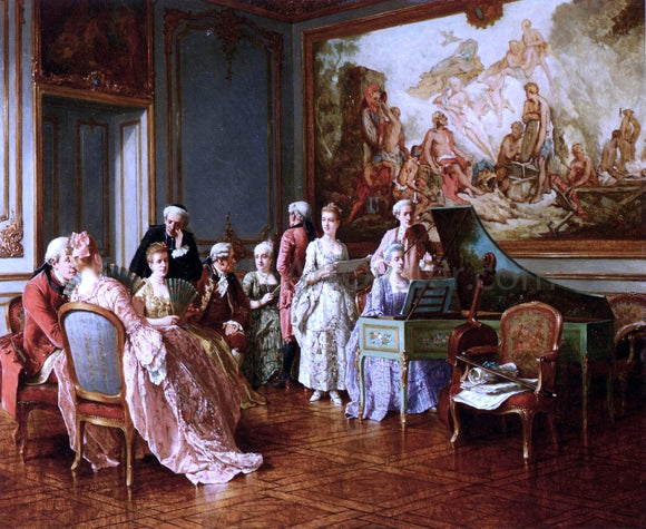  Benjamin Eugene Fichel The Music Concert - Canvas Art Print