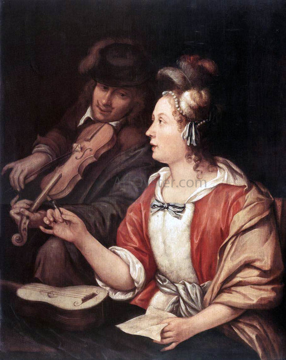  The Elder Frans Van  Mieris The Music Lesson - Canvas Art Print