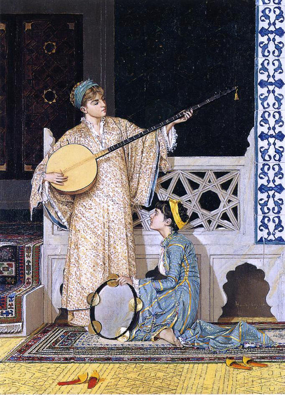 Osman Hamdi Bey The Musician Girls - Canvas Art Print