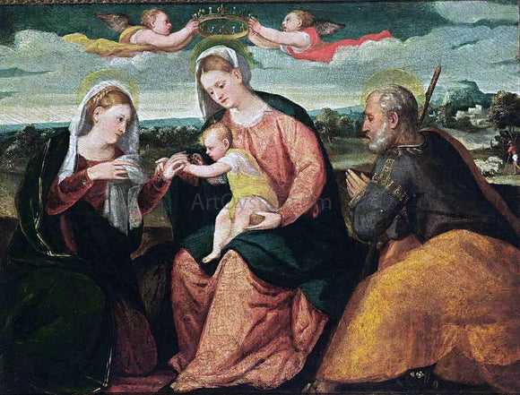  Bonifazio Veronese The Mystic Marriage of St Catherine - Canvas Art Print
