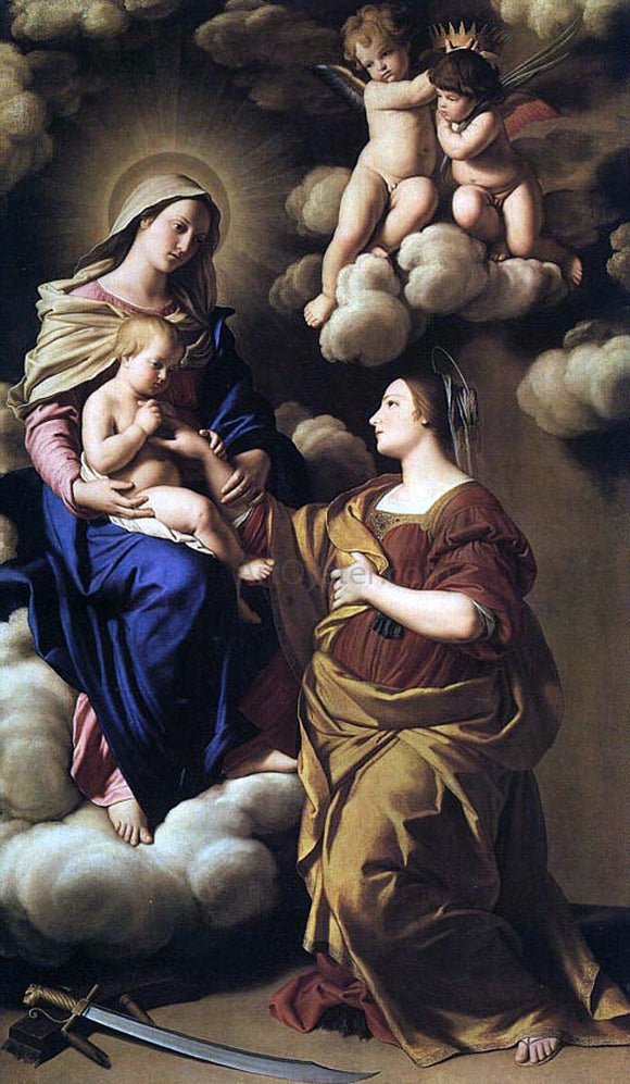  Sassoferrato The Mystic Marriage of St. Catherine - Canvas Art Print