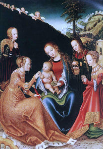  The Elder Lucas Cranach The Mystic Marriage of St Catherine - Canvas Art Print