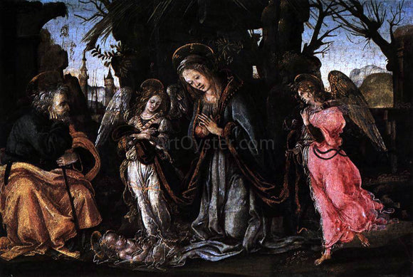  Filippino Lippi The Nativity with Two Angels - Canvas Art Print