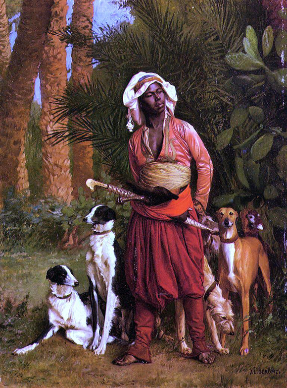  Jean-Leon Gerome The Negro Master of the Hounds - Canvas Art Print