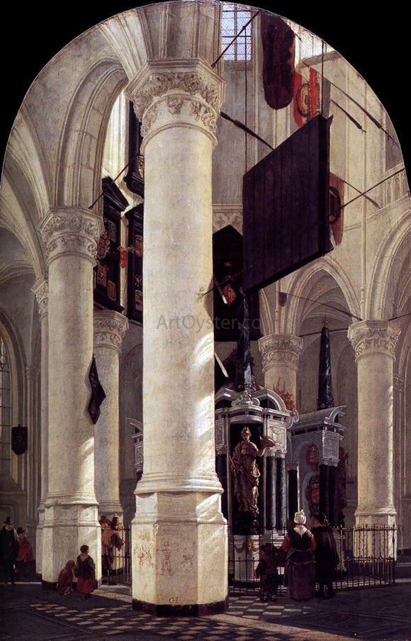  Gerard Houckgeest The Nieuwe Kerk in Delft with the Tomb of William the Silent - Canvas Art Print