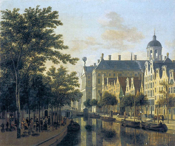  Gerrit Adriaensz Berckheyde The Nieuwezijds Voorburgswal, Amsterdam - Canvas Art Print