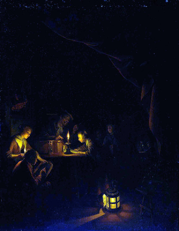  Gerrit Dou The Night School - Canvas Art Print