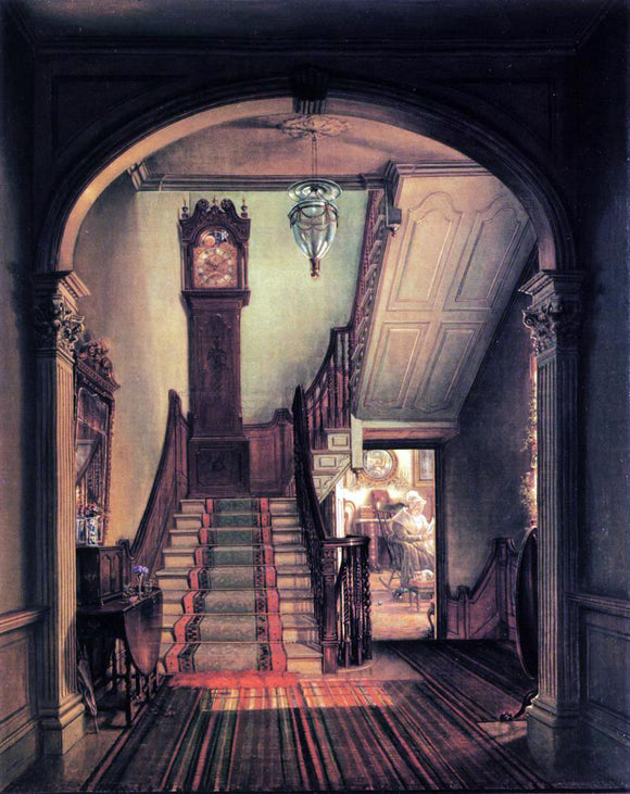  Edward Lamson Henry The Old Clock on the Stairs - Canvas Art Print