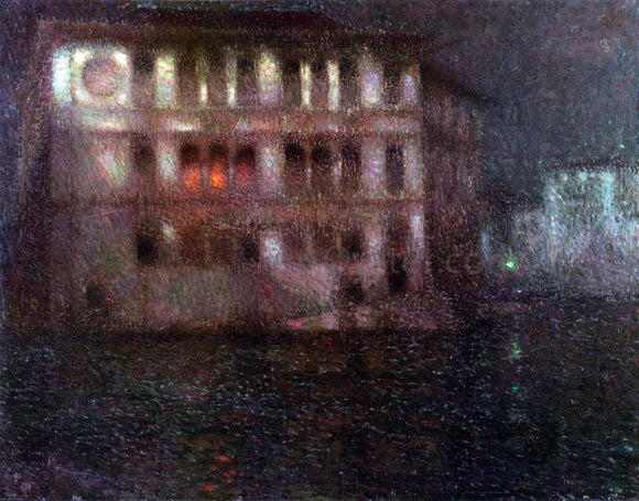  Henri Le Sidaner The Old Palace, Moonlight, Venice - Canvas Art Print