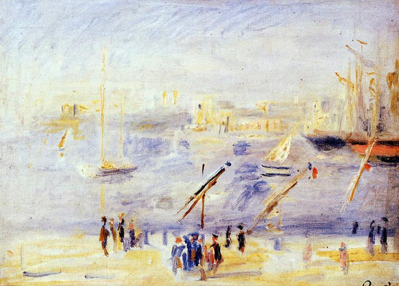  Pierre Auguste Renoir The Old Port of Marseille, People and Boats - Canvas Art Print