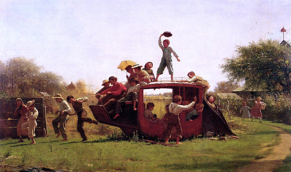  Eastman Johnson The Old Stage Coach - Canvas Art Print
