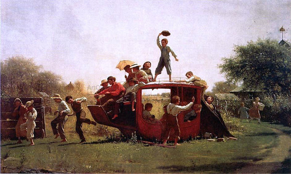  Eastman Johnson The Old Stagecoach - Canvas Art Print