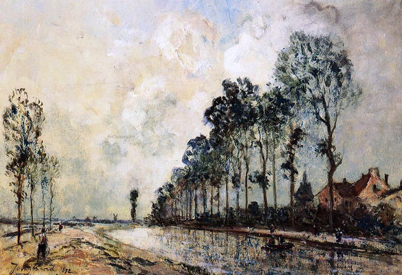  Johan Barthold Jongkind The Oorcq Canal, Aisne - Canvas Art Print
