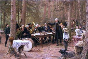  Wilhelm-Carl-August Zimmer The Orchestra, Biergarten - Canvas Art Print