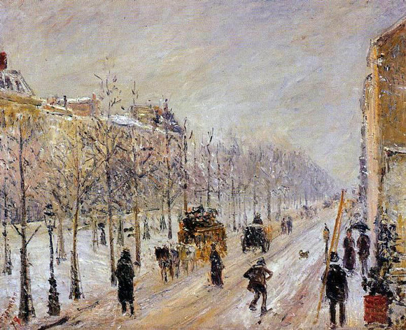  Camille Pissarro The Outer Boulevards, Snow Effect - Canvas Art Print