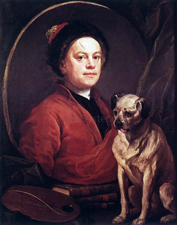  William Hogarth The Painter and His Pug - Canvas Art Print