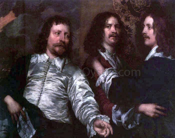  William Dobson The Painter with Sir Charles Cottrell and Sir Balthasar Gerbier - Canvas Art Print