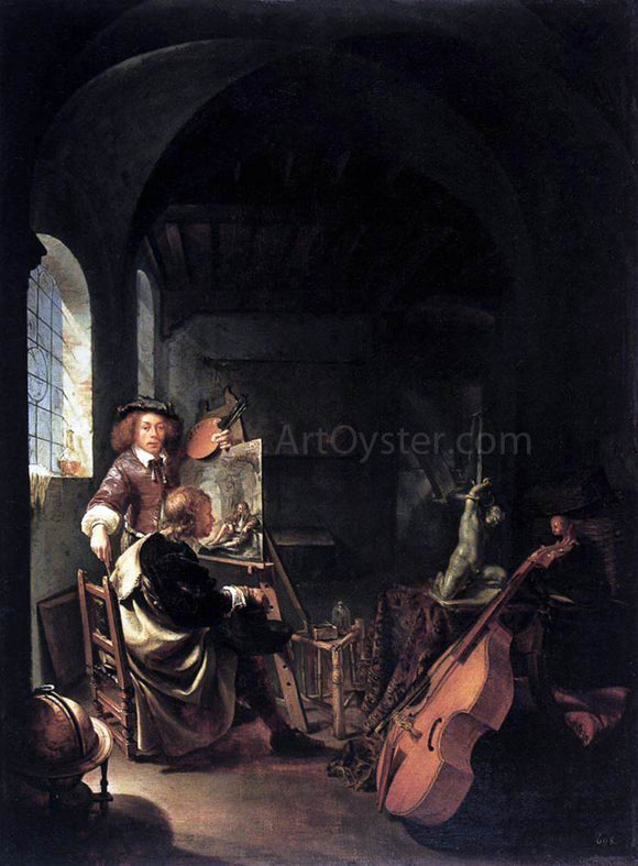  The Elder Frans Van  Mieris The Painter's Studio - Canvas Art Print