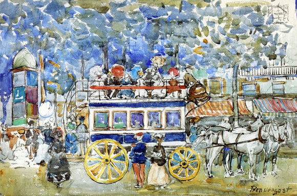  Maurice Prendergast The Paris Omnibus - Canvas Art Print