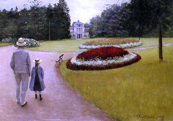  Gustave Caillebotte The Park on the Caillebotte Property at Yerres - Canvas Art Print