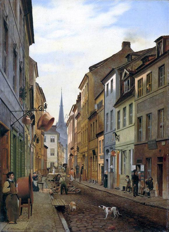  Eduard Gaertner The Parochialstrasse in Berlin - Canvas Art Print