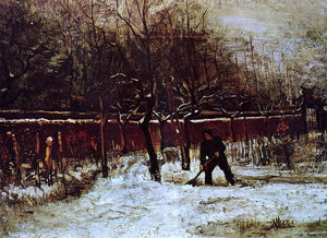  Vincent Van Gogh The Parsonage Garden at Nuenen in the Snow - Canvas Art Print