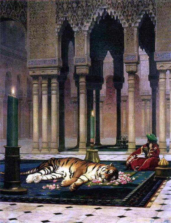  Jean-Leon Gerome The Pasha's Sorrow (also known as Dead Tiger) - Canvas Art Print