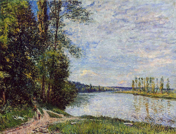  Alfred Sisley The Path from Veneux to Thomery along the Water, Evening - Canvas Art Print