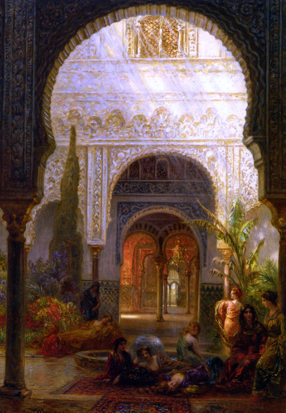  Ernst Karl Eugen Koerner The Patio della Reina - The Alcazar Sevilla - Canvas Art Print