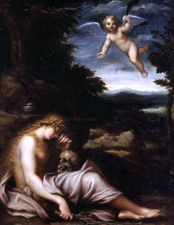  Agostino Carracci The Penitent Magdalen - Canvas Art Print