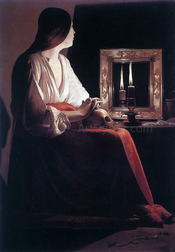  Georges De La Tour The Penitent Magdalen - Canvas Art Print